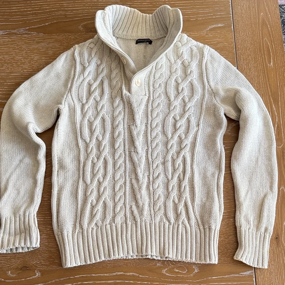 Men's Banana Republic Cable Knit Sweater - Picture 1 of 8